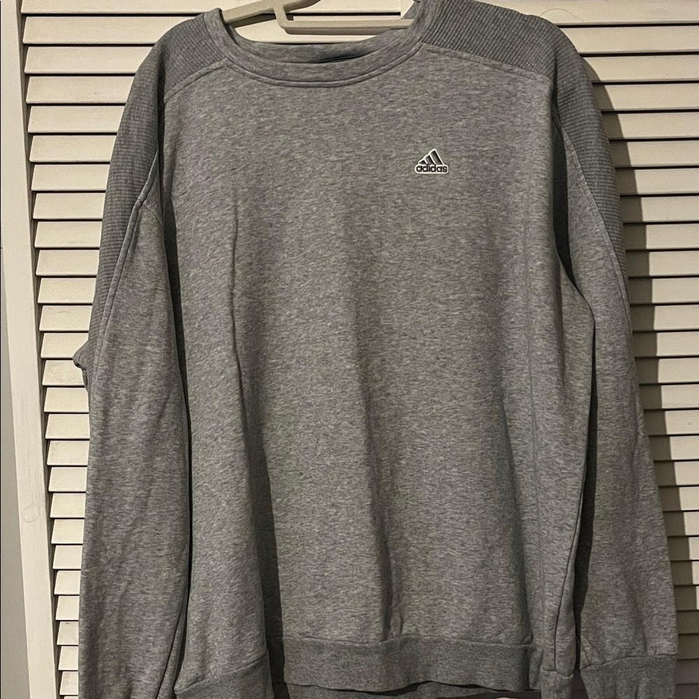 Adidas Men's Heather Gray Crewneck Sweater
